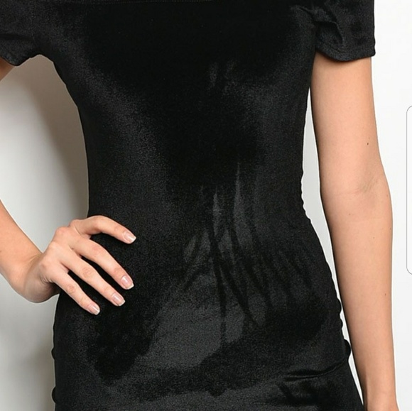 💦clearance /BLACK VELVET DRESS - Picture 2 of 3